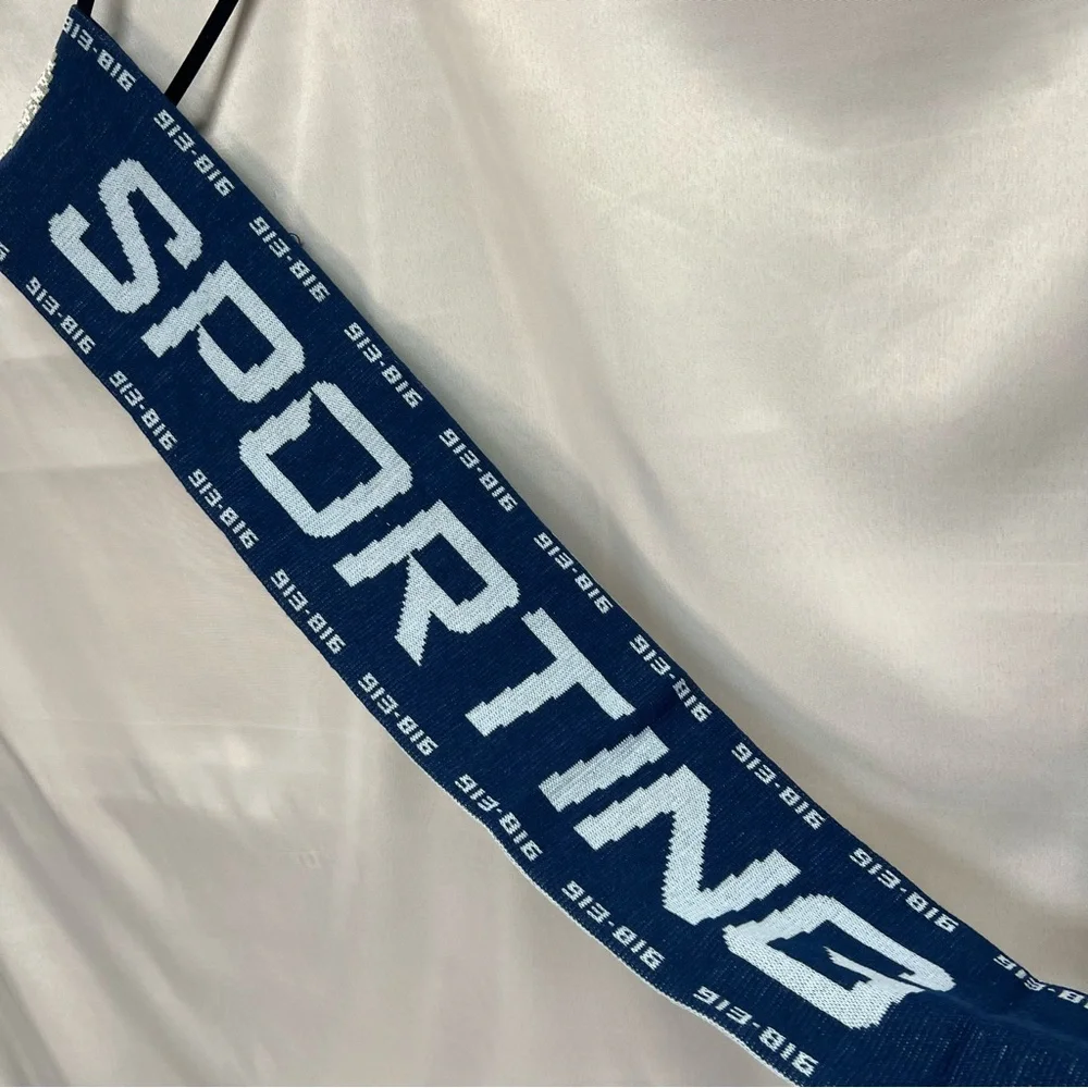 Sporting Kansas Scarf City Navy Light Blue Fringe Winter Warm KC Soccer Unisex